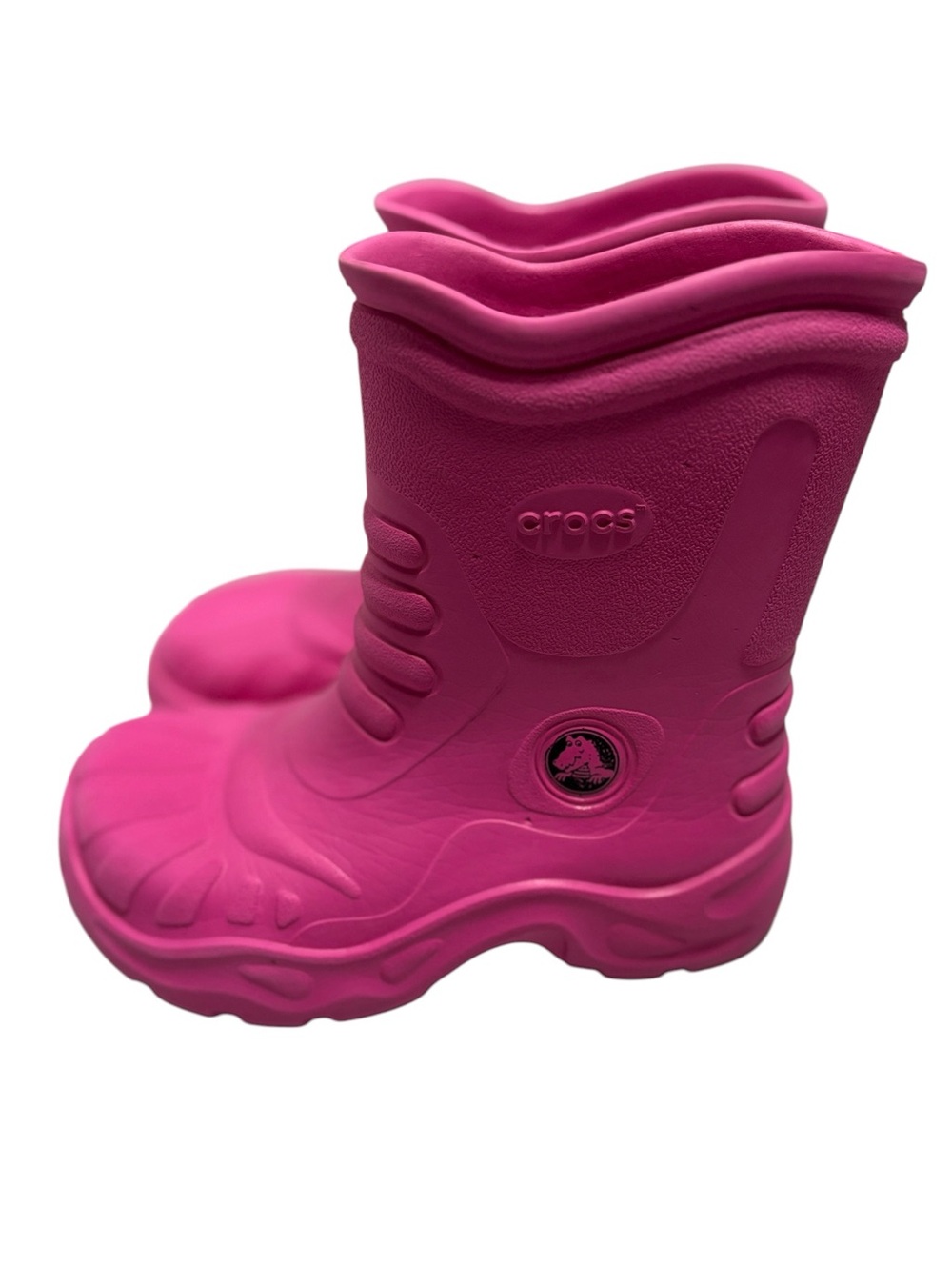 CROCS Pink Georgie Youth Slip-On Waterproof Outdoor Rain Boots Size M2 W4 - Picture 2 of 14